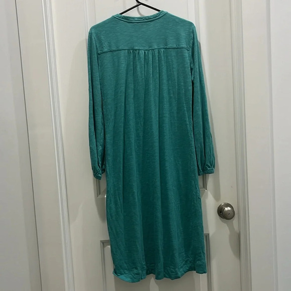 Anthropologie Saturday Sunday Teal Long Sleeve Button Down Shirt Dress Sz XS - Picture 8 of 8